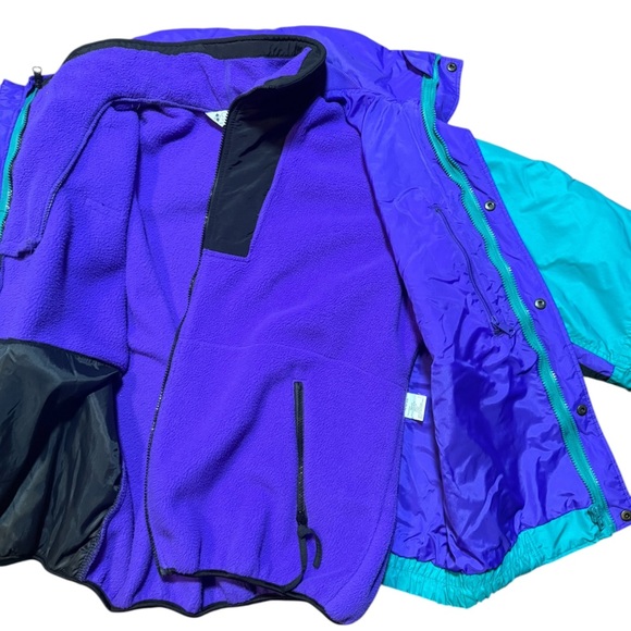 Vintage Columbia Bugaboo Ski Jacket Men’s XL Teal Purple Made in USA 90s - Picture 8 of 16